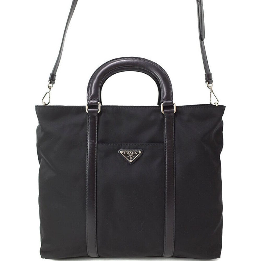 Prada Tessuto satchel black leather trim